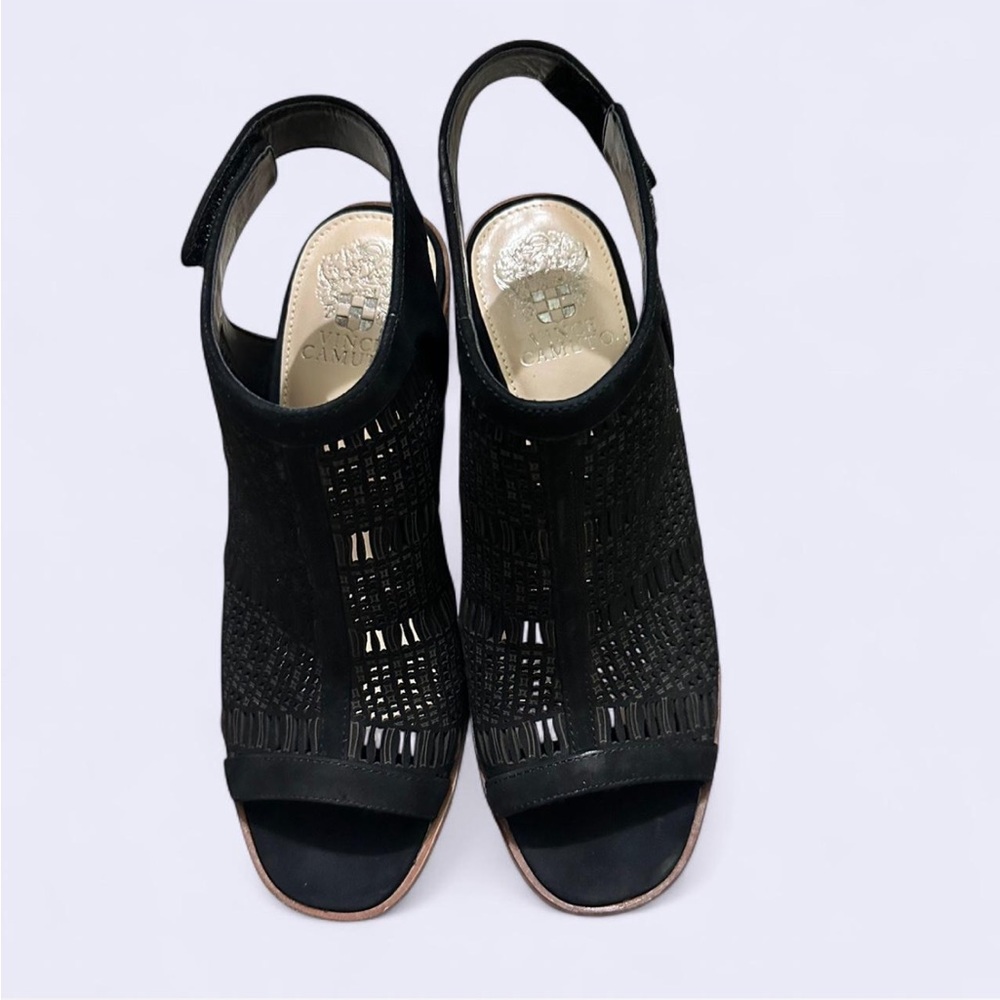 Vince Camuto Black Peep-Toe Heels